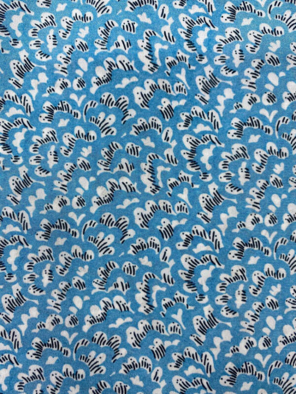 Silk crepe de chine, clouds, light blue