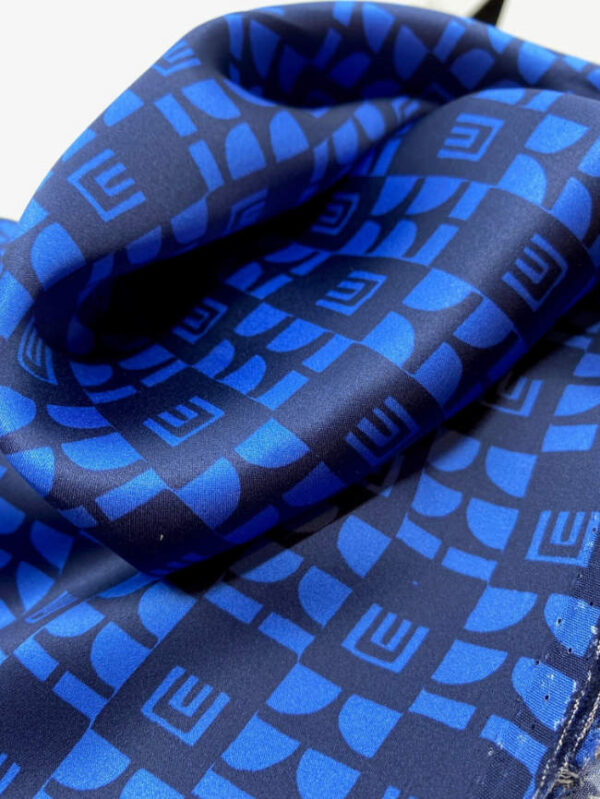 Silk satin, graphic, dark blue - Image 2