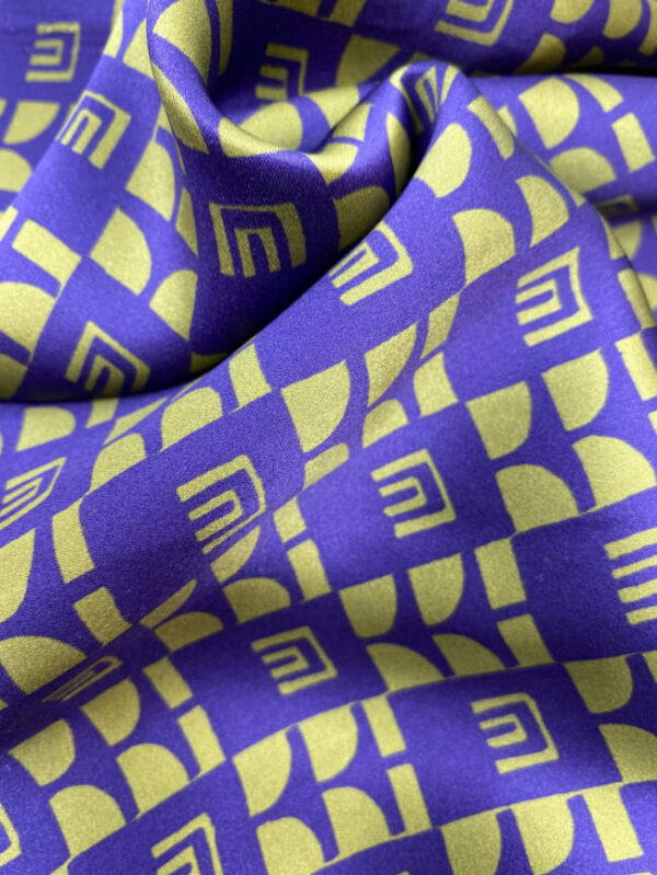 Silk satin, graphic, purple - Image 2