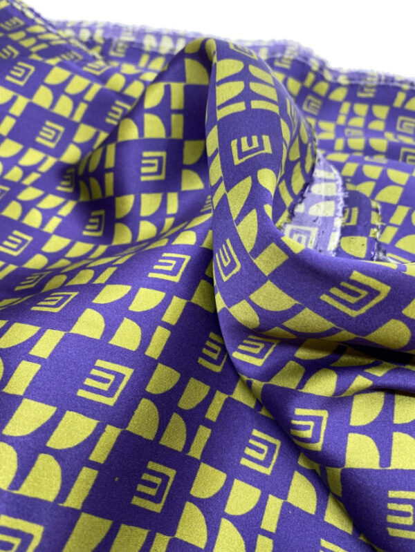 Silk satin, graphic, purple - Image 3