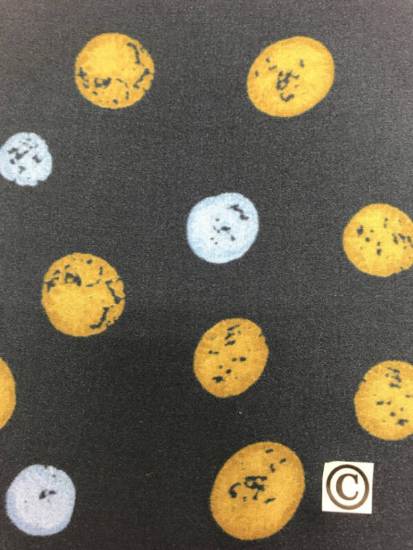 Silk satin, dots, dark blue
