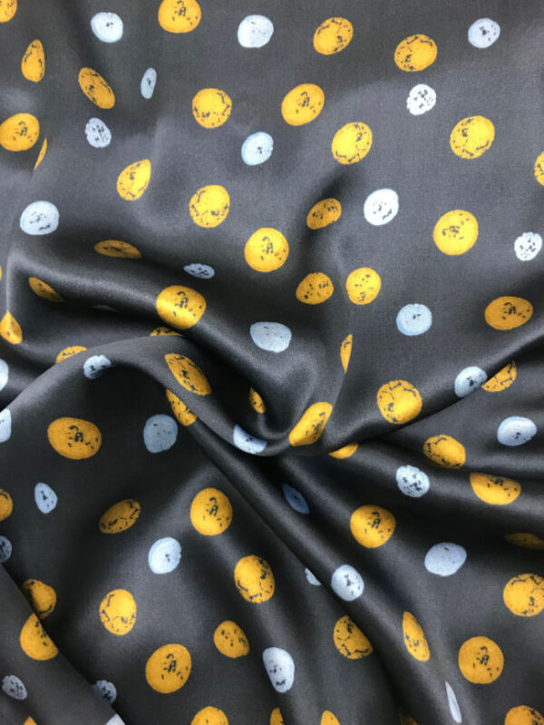 Silk satin, dots, dark blue - Image 2